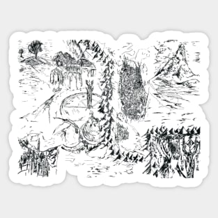 Middle Earth Map LOTR Sticker